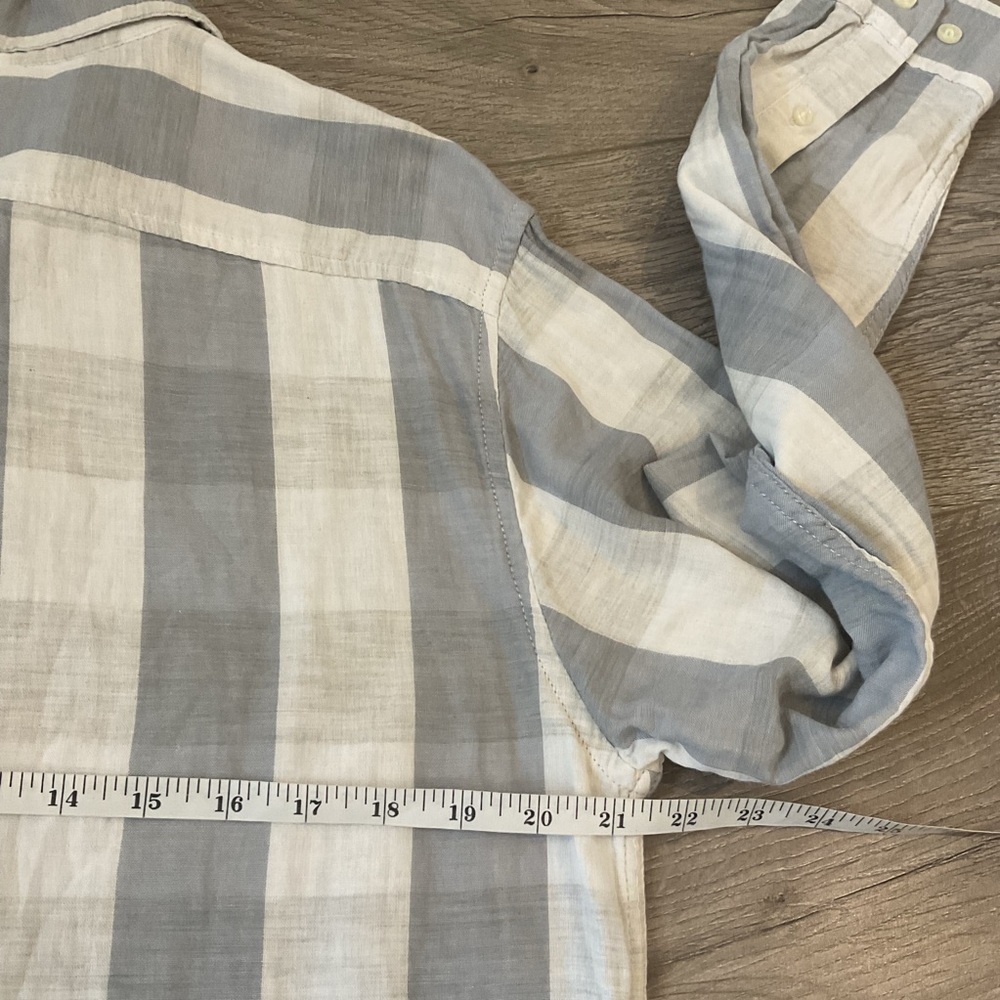 Goodfellow & CO Standard fit gray and white checkered button down shirt - Picture 6 of 8